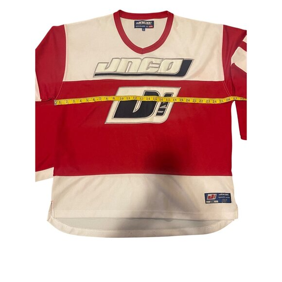 JNCO Red & White Mesh Long Sleeve Hockey Jersey Size XXL Sports USA - Picture 8 of 15